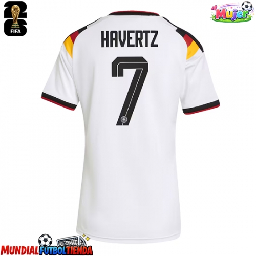Camiseta Alemania Kai Havertz #7 Primera Equipación Replica Mundial 2026 para mujer mangas cortas
